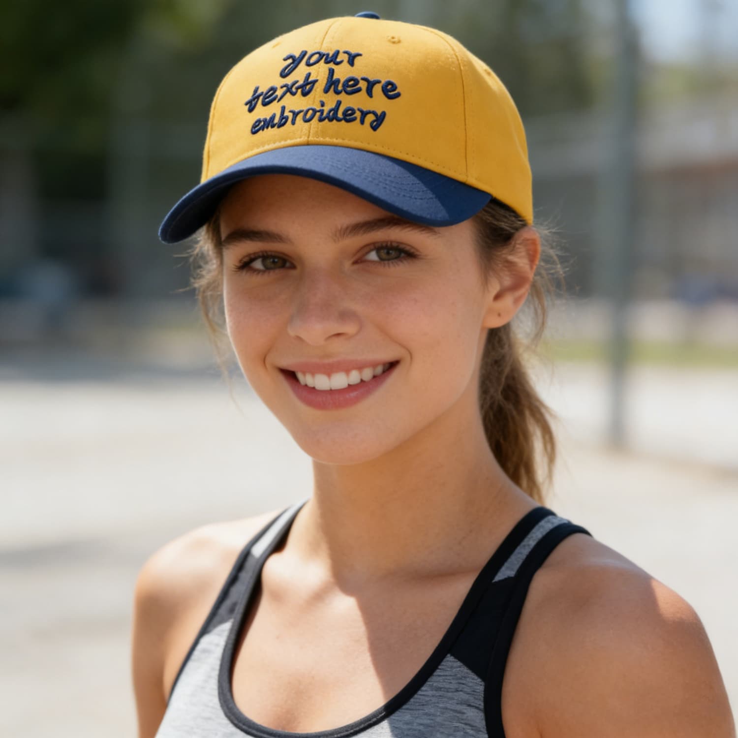 Vosoli Gold Navy Two-Tone Baseball Cap - Unisex Custom 3D Embroidery or Print