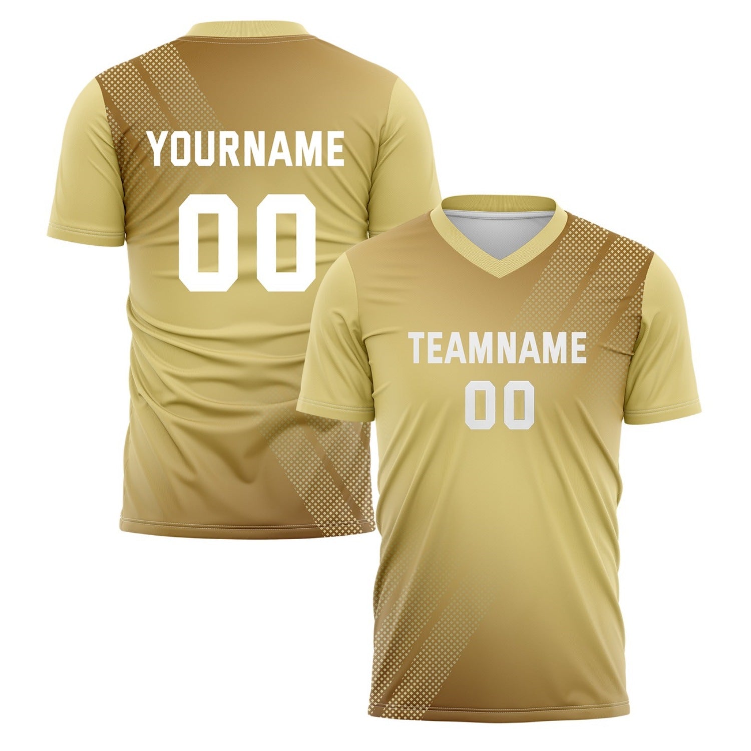 Custom Gold Ombré Pattern Soccer Jersey for Teams & Individuals | Vosoli