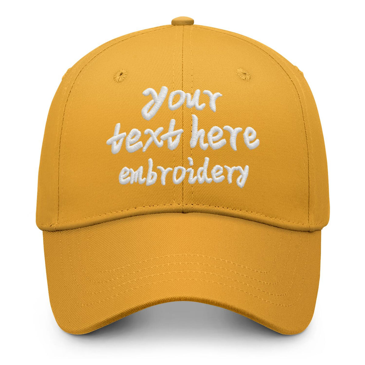 Vosoli Gold Solid Baseball Cap - Unisex Custom 3D Embroidery or Print