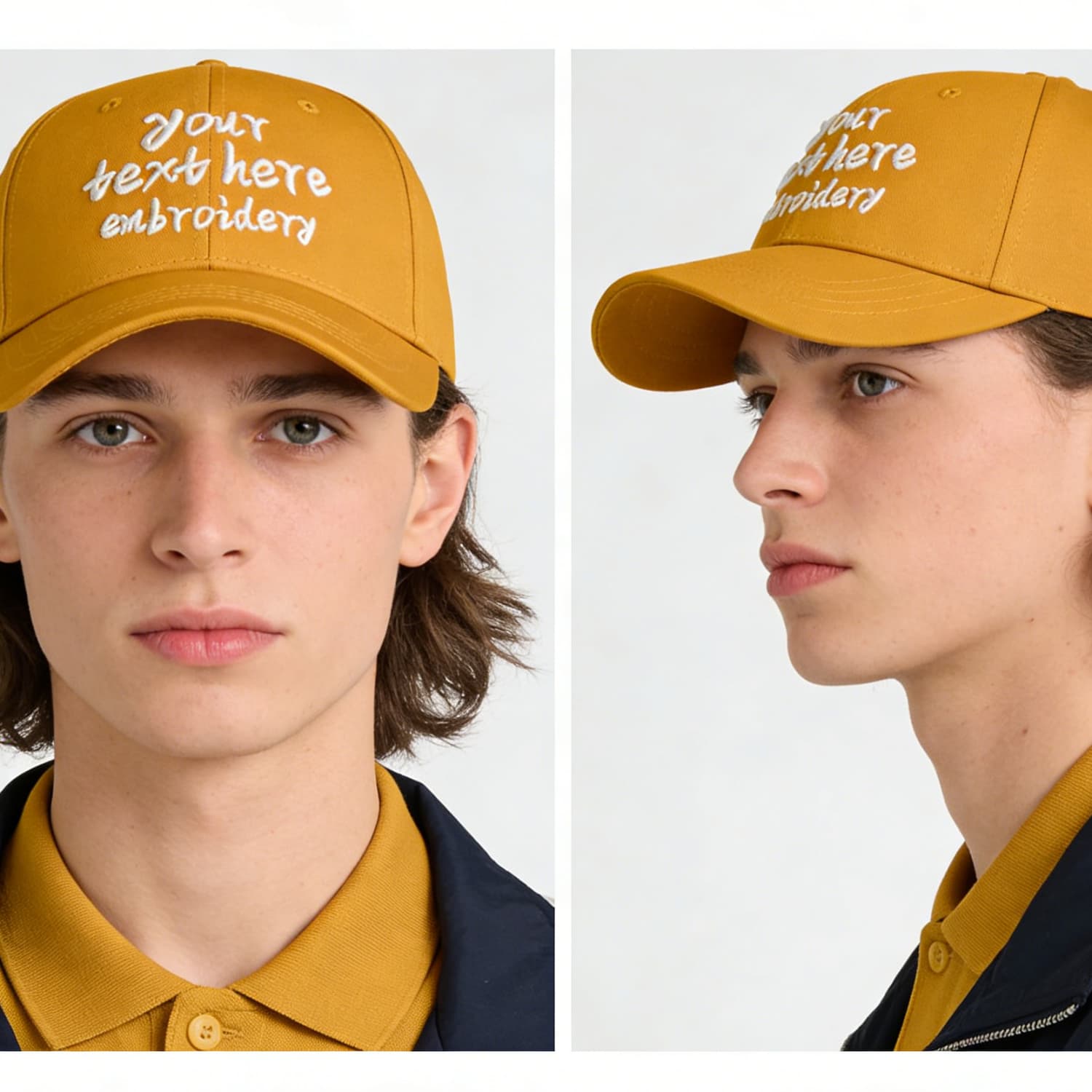 Vosoli Gold Solid Baseball Cap - Unisex Custom 3D Embroidery or Print