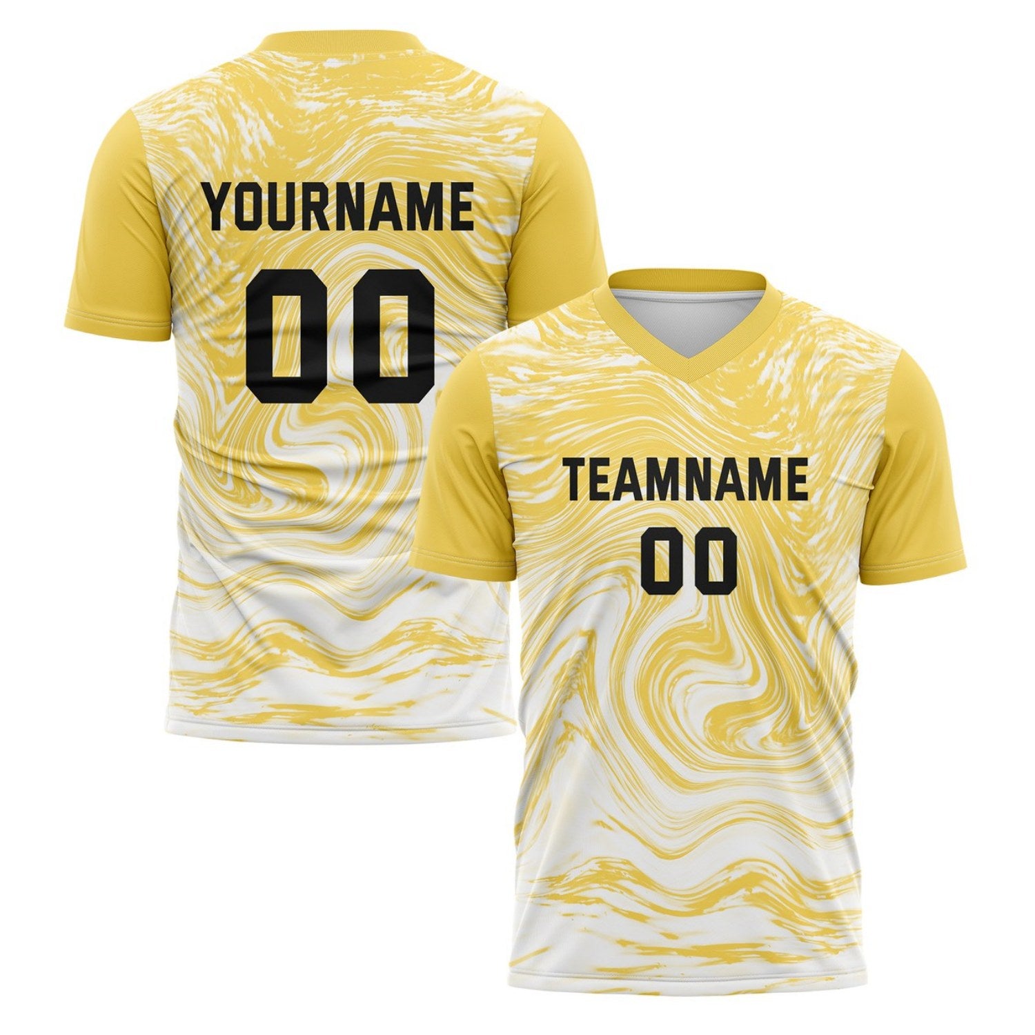 Custom Gold & White Marble Gradient Soccer Jersey for Teams & Individuals | Vosoli