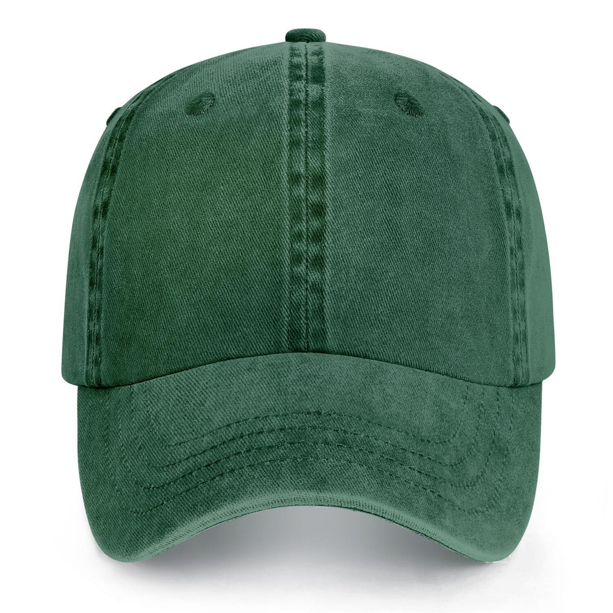 Vosoli Forest Green Washed Denim Unisex Baseball Cap - Team Custom Embroider or Print Personalized Hat