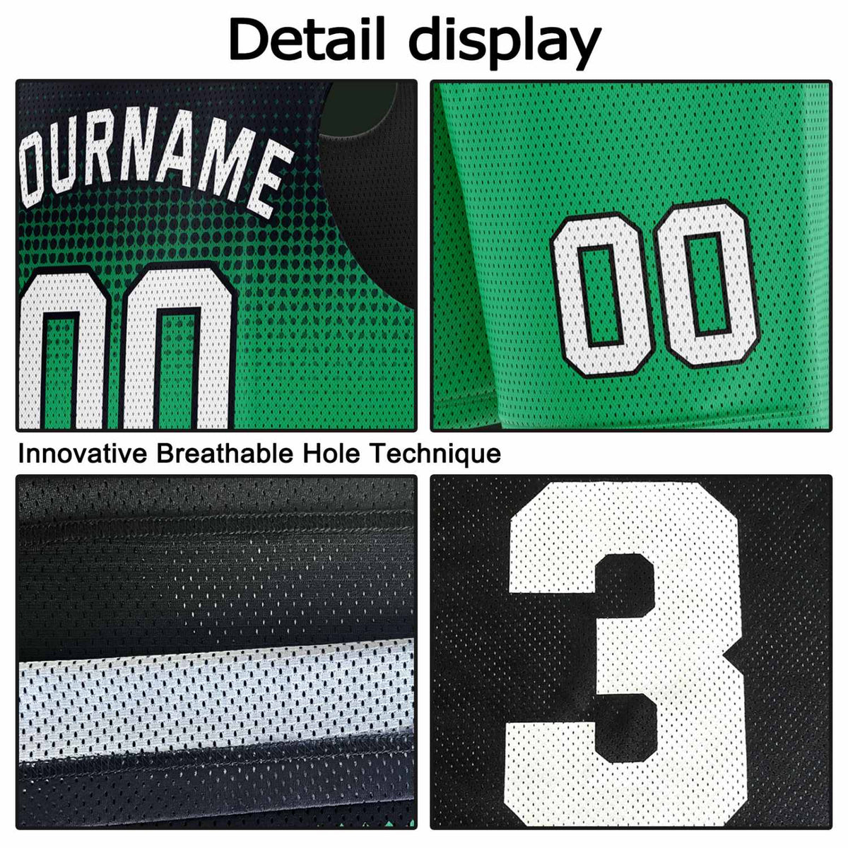 Custom Reversible Basketball Jersey & Shorts Set for Individuals & Teams – Green Navy Black White Dot Gradient | Vosoli
