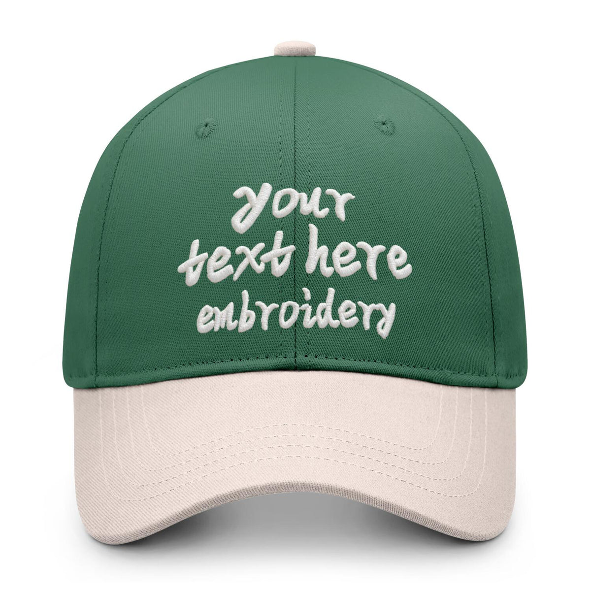 Vosoli Green Sand Two-Tone Baseball Cap - Unisex Custom 3D Embroidery or Print
