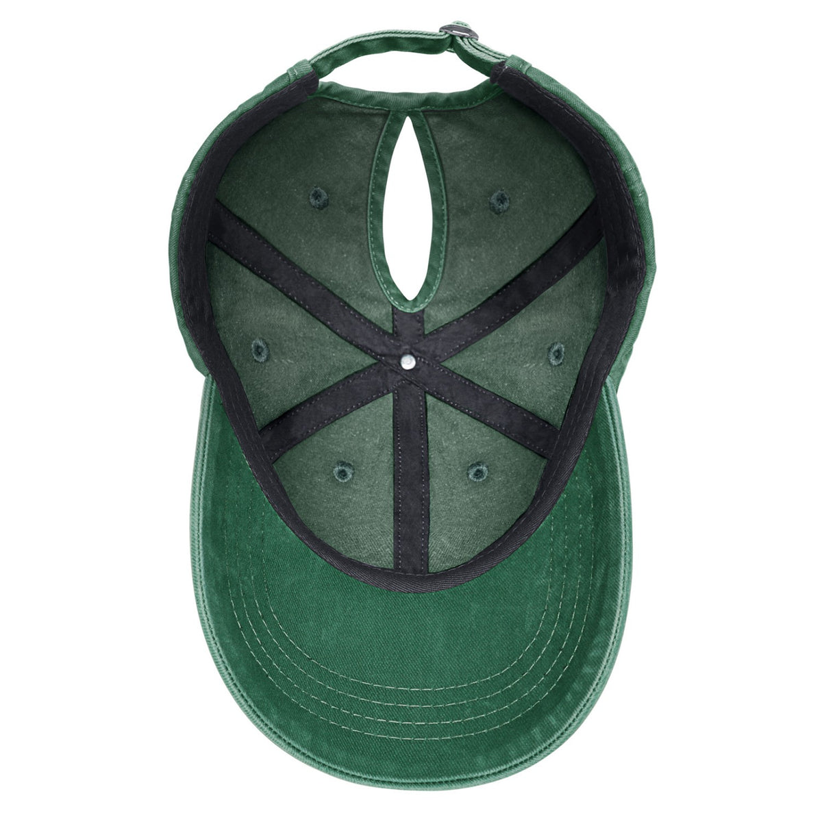 Vosoli Forest Green Washed Denim Women’s Ponytail Cap - Team Custom 3D Embroidery or Print Personalized Hat