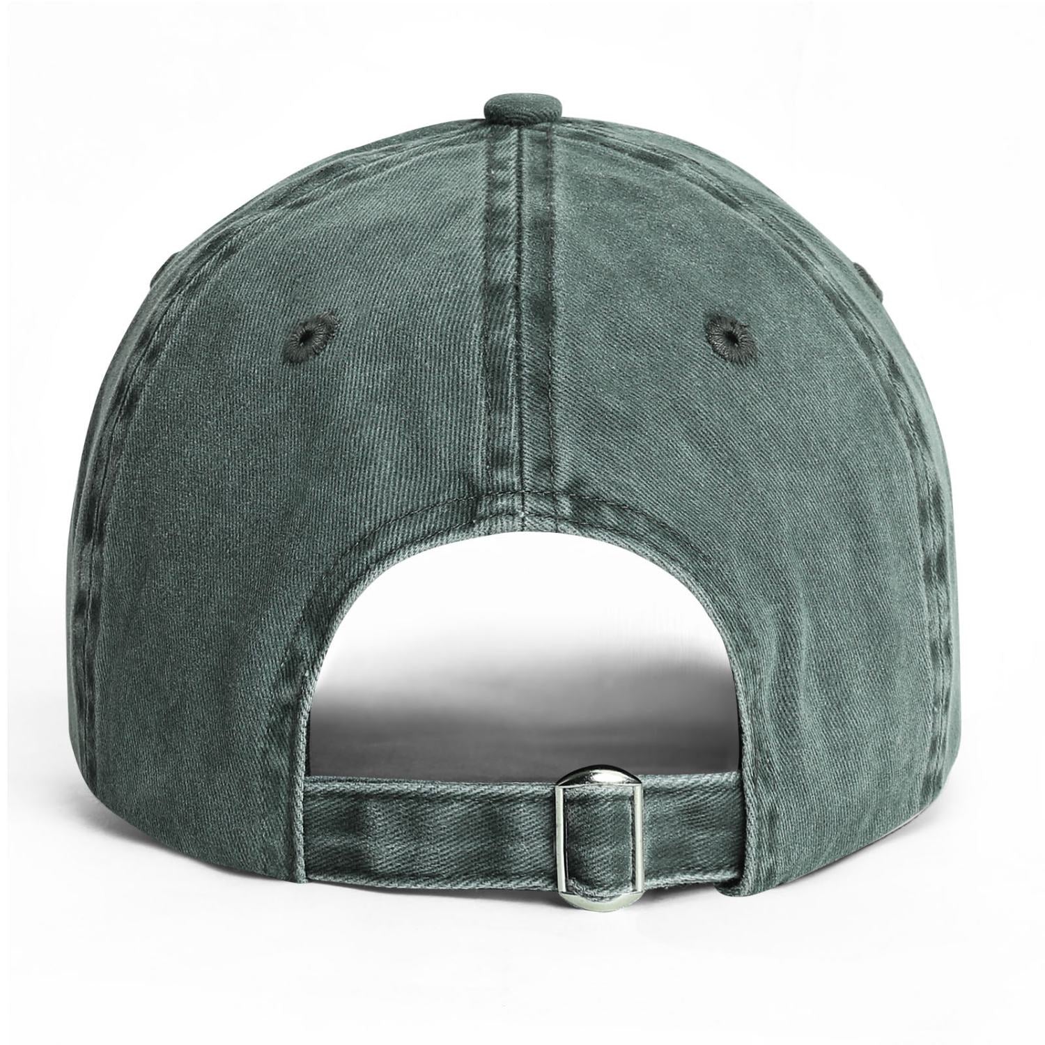 Vosoli Forest Green Washed Denim Unisex Baseball Cap - Team Custom 3D Embroidery or Print Personalized Hat