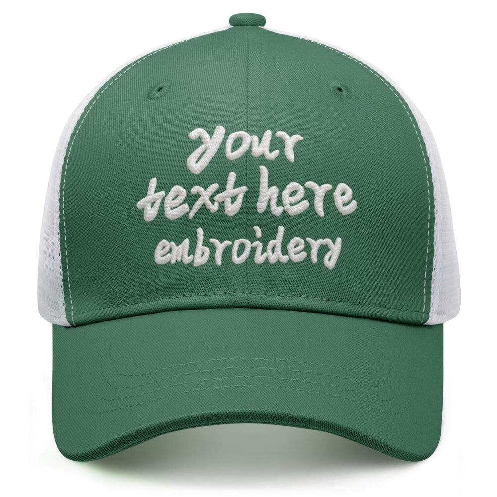 Vosoli Green White Mesh Trucker Cap - Custom Embroidered Personalized Hat