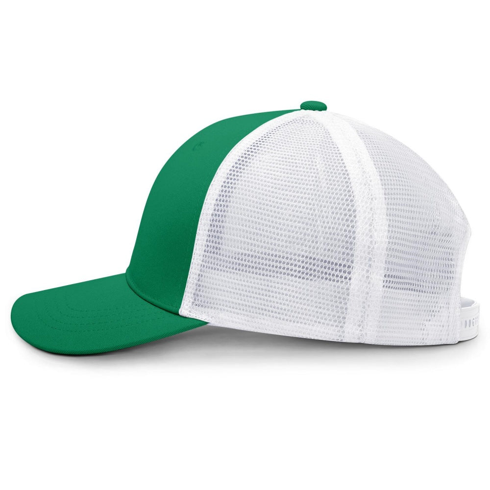 Vosoli Forest Green White Mesh Trucker Cap - Custom Embroidered Personalized Hat