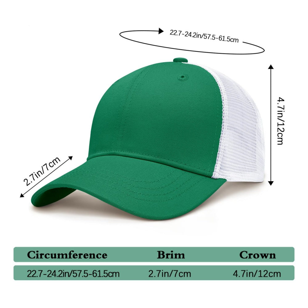Vosoli Forest Green White Mesh Trucker Cap - Custom Embroidered Personalized Hat