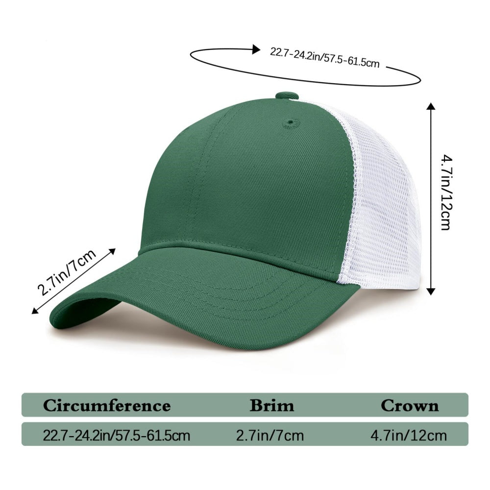 Vosoli Green White Mesh Trucker Cap - Custom Embroidered Personalized Hat