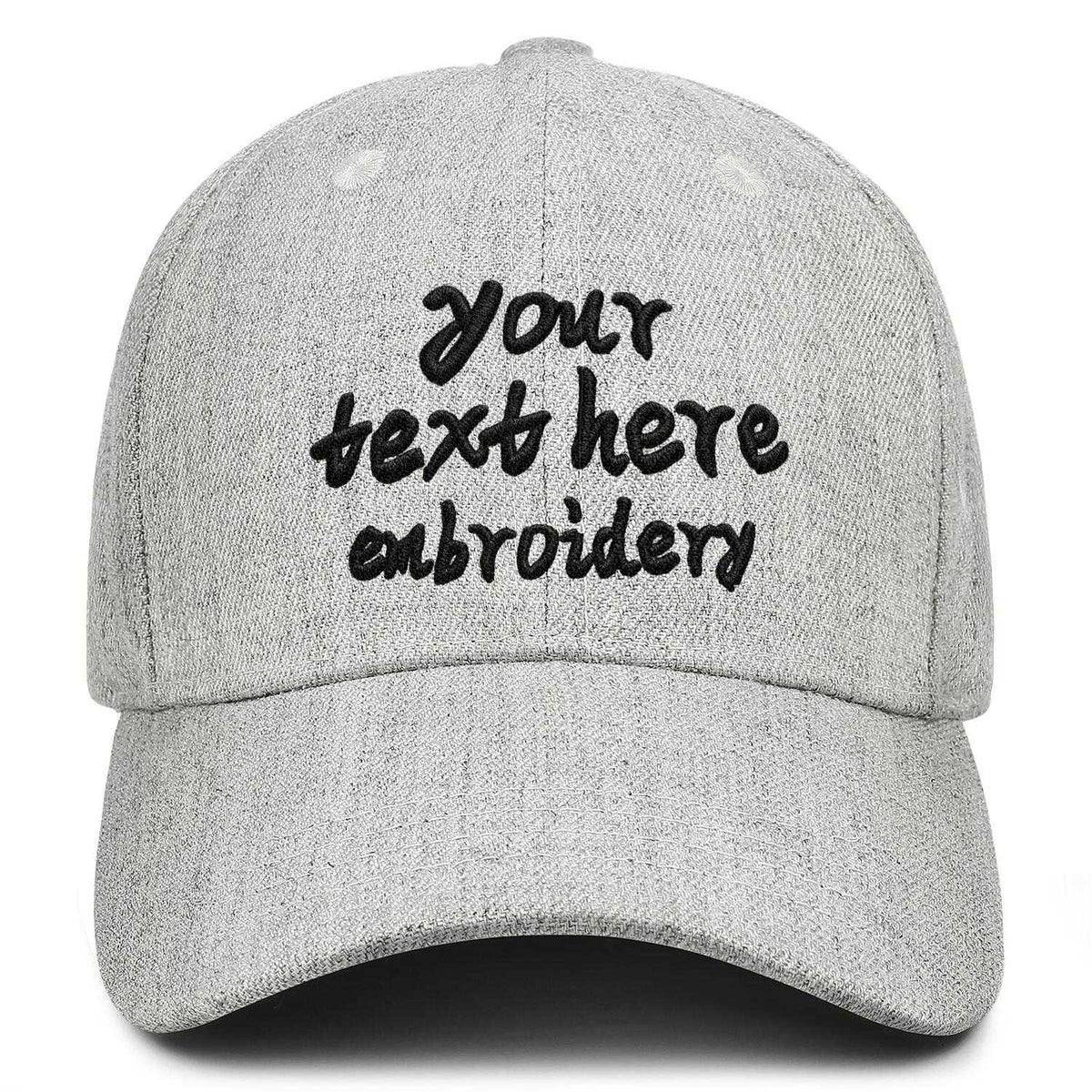 Vosoli Grey Unisex Denim Baseball Cap - Team Custom 3D Embroidery or Print Personalized Hat