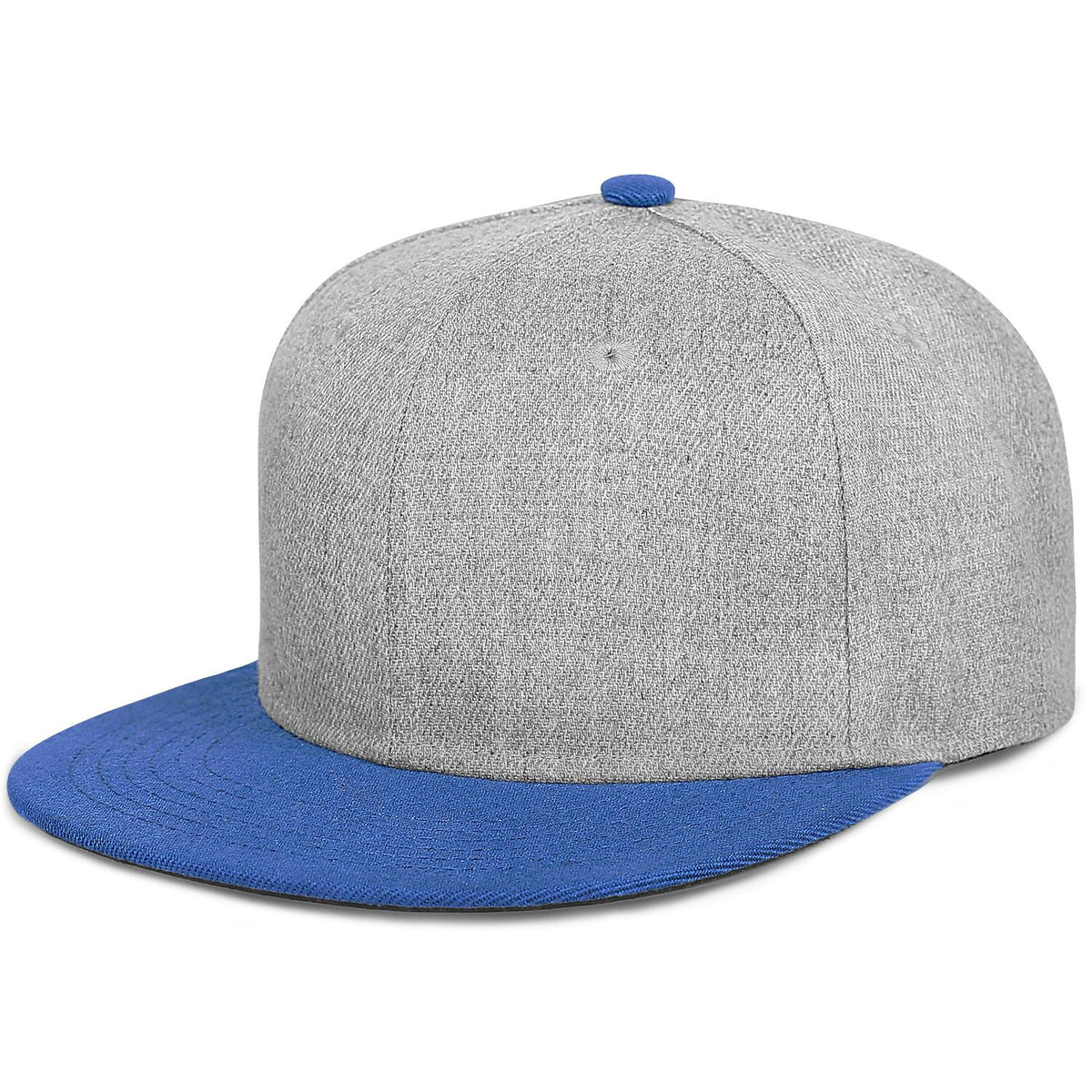 Vosoli Grey Blue Flat Brim Cap - Team Custom Embroider or Print Personalized Hat