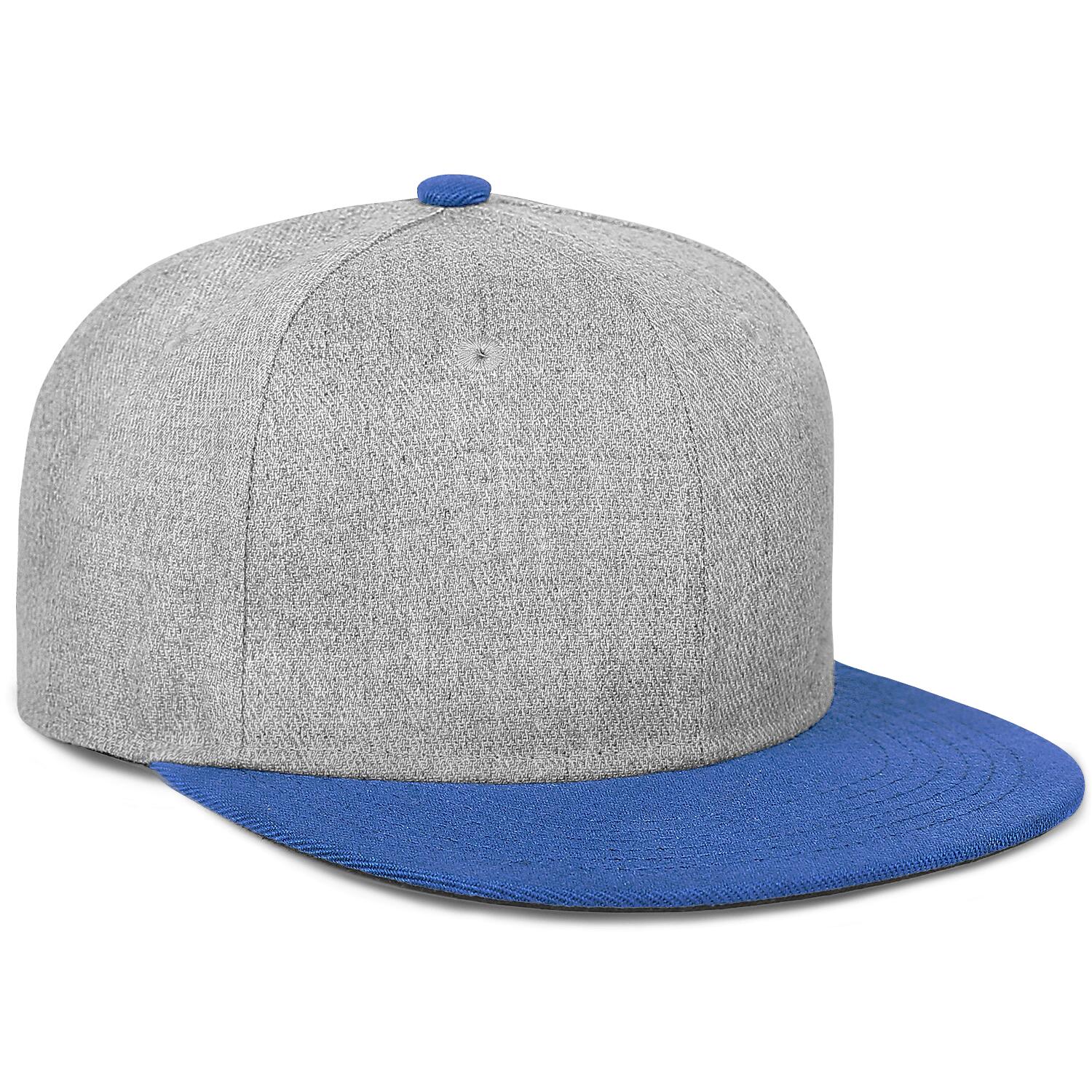 Vosoli Grey Blue Flat Brim Cap - Team Custom Embroider or Print Personalized Hat