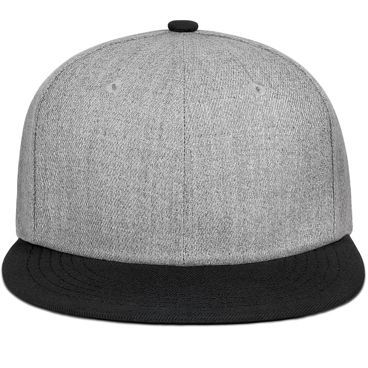 Vosoli Grey Black Flat Brim Cap - Team Custom Embroider or Print Personalized Hat