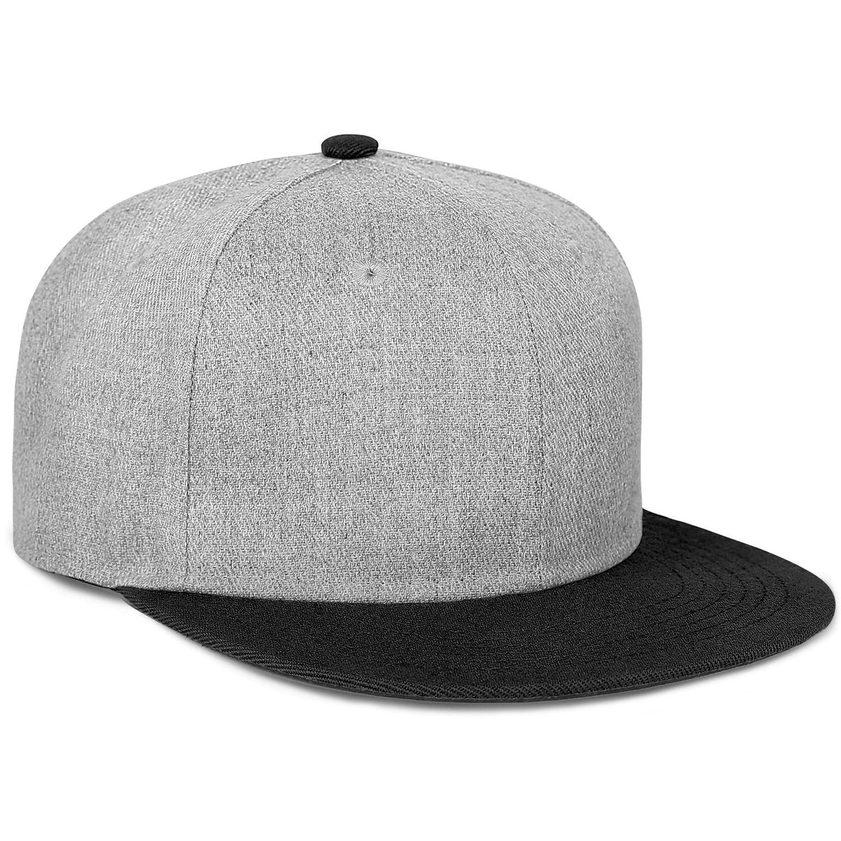 Vosoli Grey Black Flat Brim Cap - Team Custom Embroider or Print Personalized Hat
