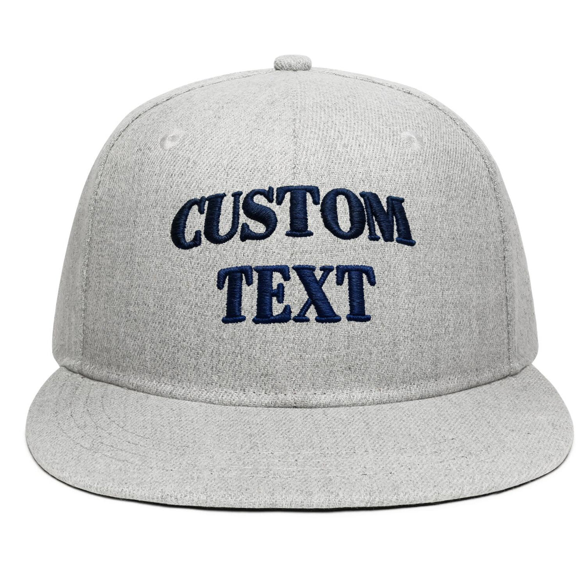 Vosoli Heather Grey Unisex Flat Brim Cap - Team Custom 3D Embroidery or Print Personalized Hats