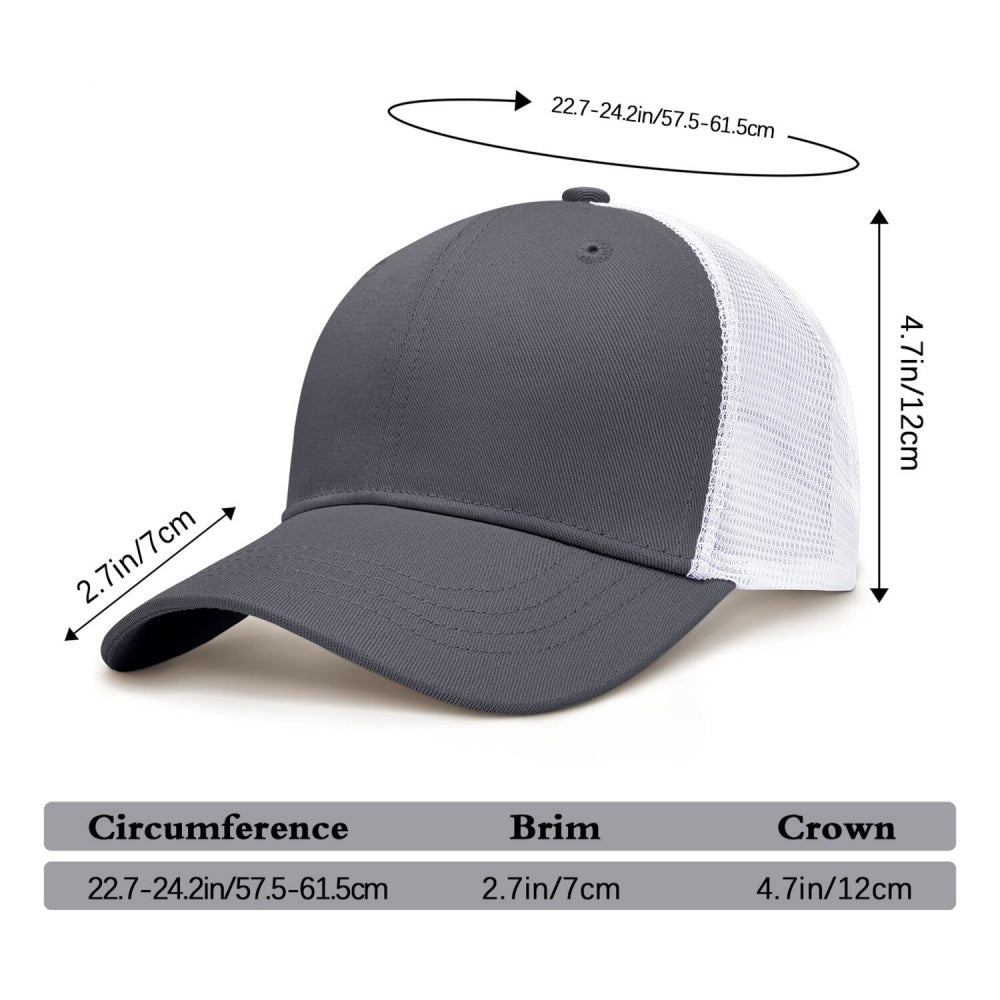 Vosoli Grey White Mesh Trucker Cap - Custom Embroidered Personalized Hat