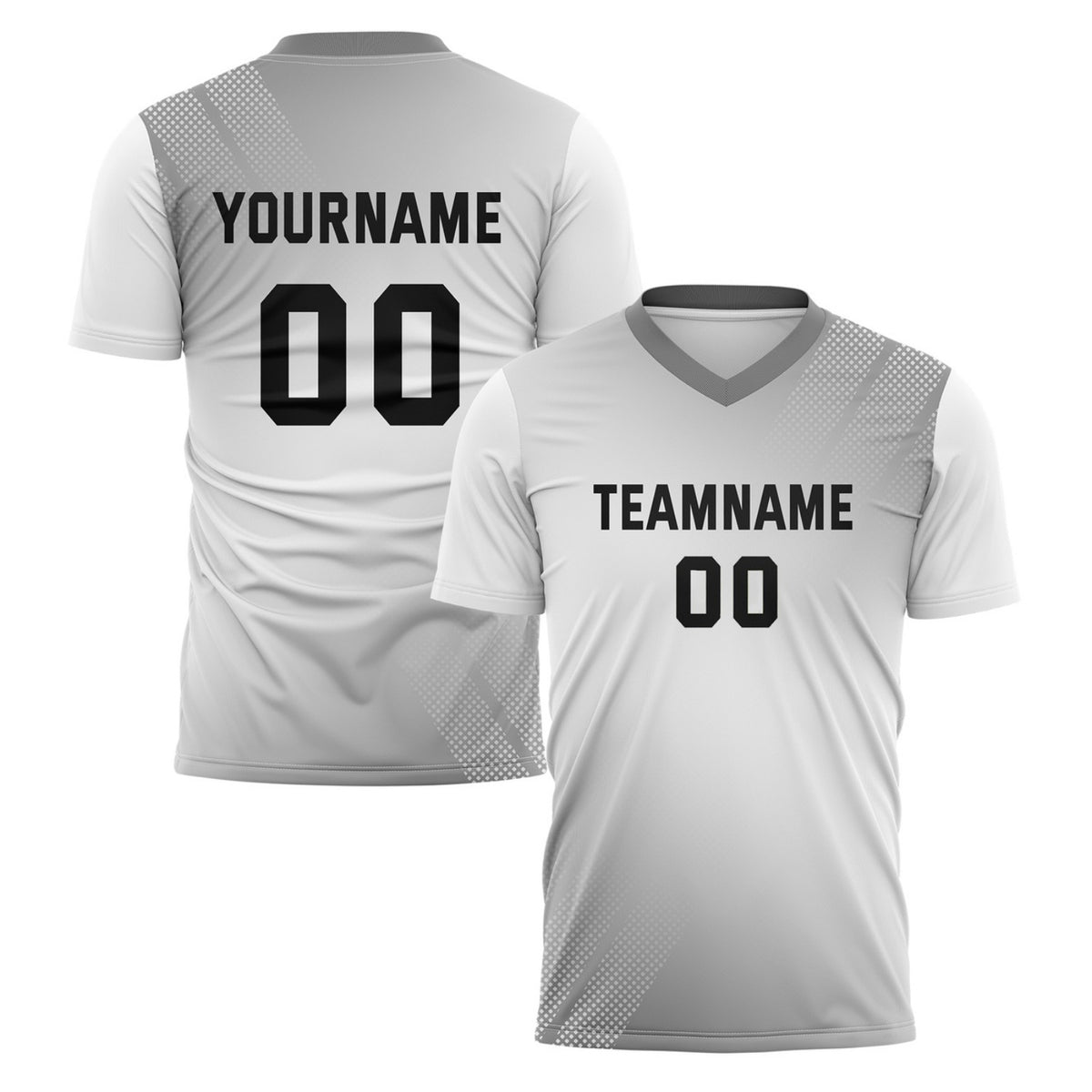 Custom Grey &amp; White Ombré Soccer Jersey for Teams &amp; Individuals | Vosoli