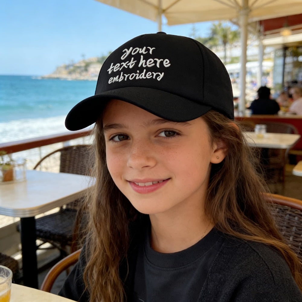 Vosoli Kids Black Mesh Trucker Cap - Custom Embroidered Personalized Children’s Hat