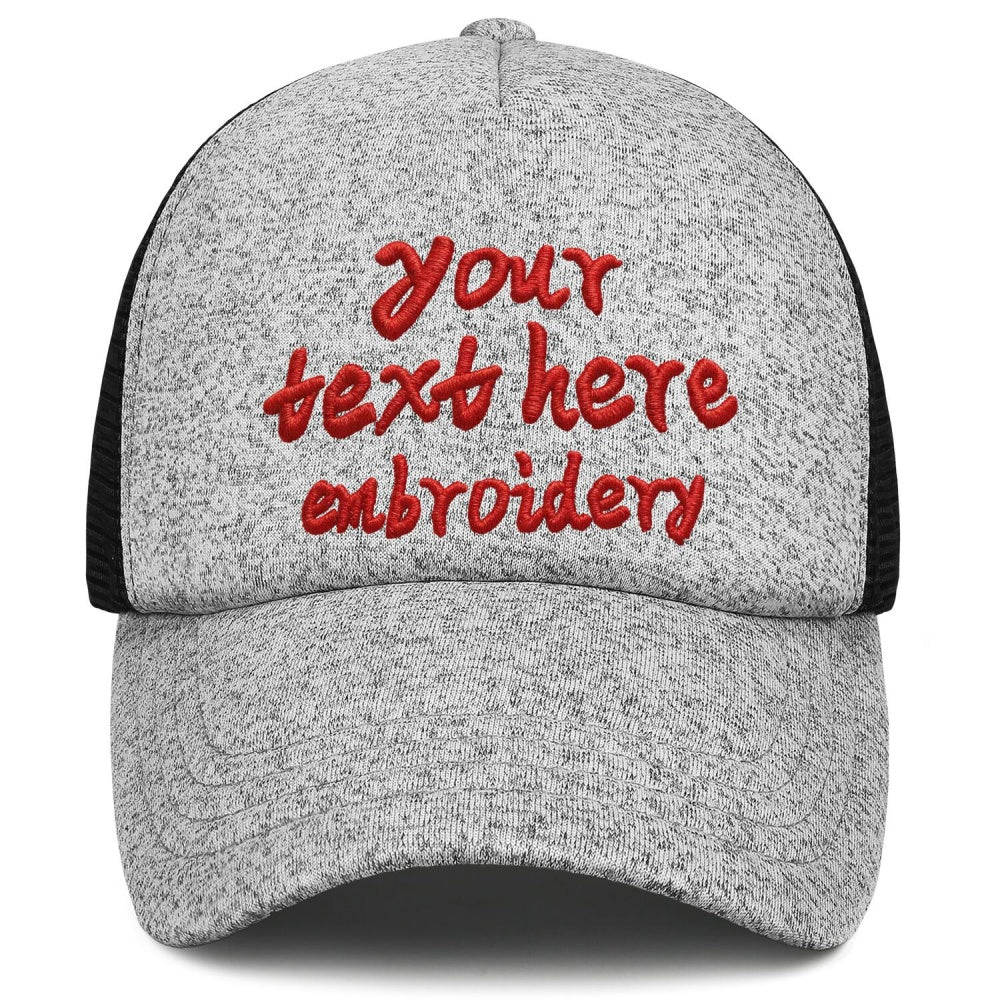 Vosoli Kids Heather Grey Black Mesh Trucker Cap - Custom Embroidered Personalized Children’s Hat