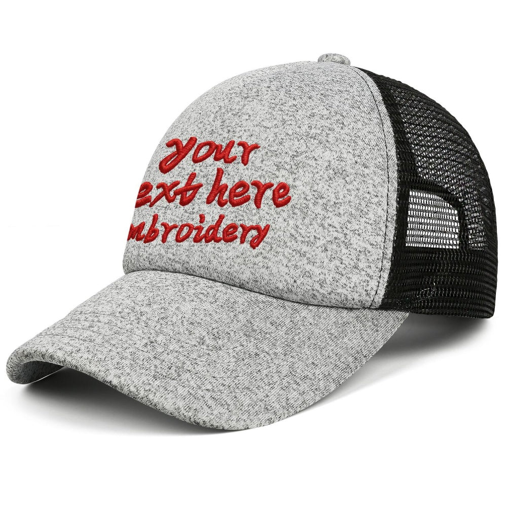 Vosoli Kids Heather Grey Black Mesh Trucker Cap - Custom Embroidered Personalized Children’s Hat
