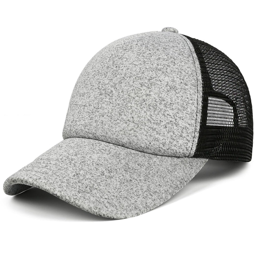 Vosoli Kids Heather Grey Black Mesh Trucker Cap - Custom Embroidered Personalized Children’s Hat