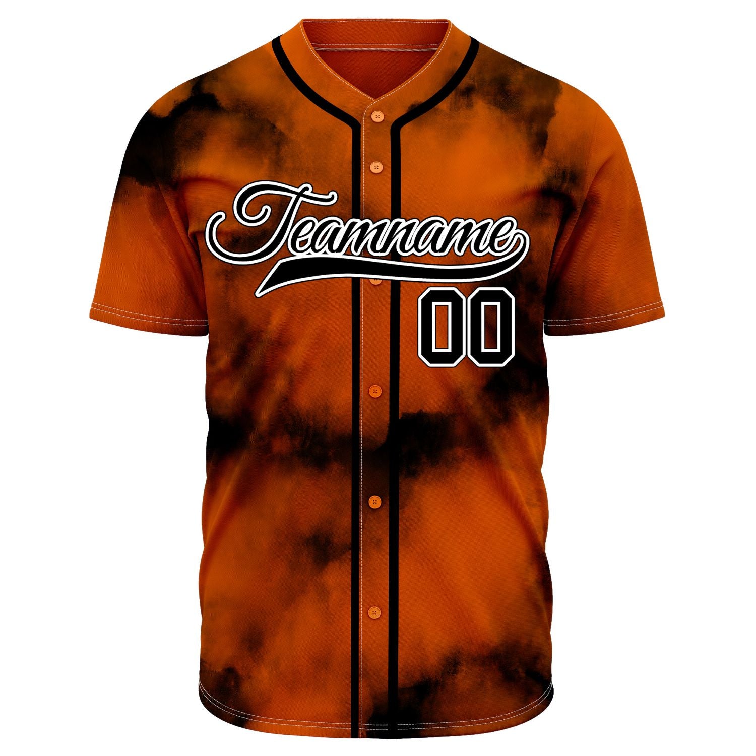 VOSOLI Crimson Lava Red Black Tie-Dye Graffiti Custom Stitched Baseball Jersey