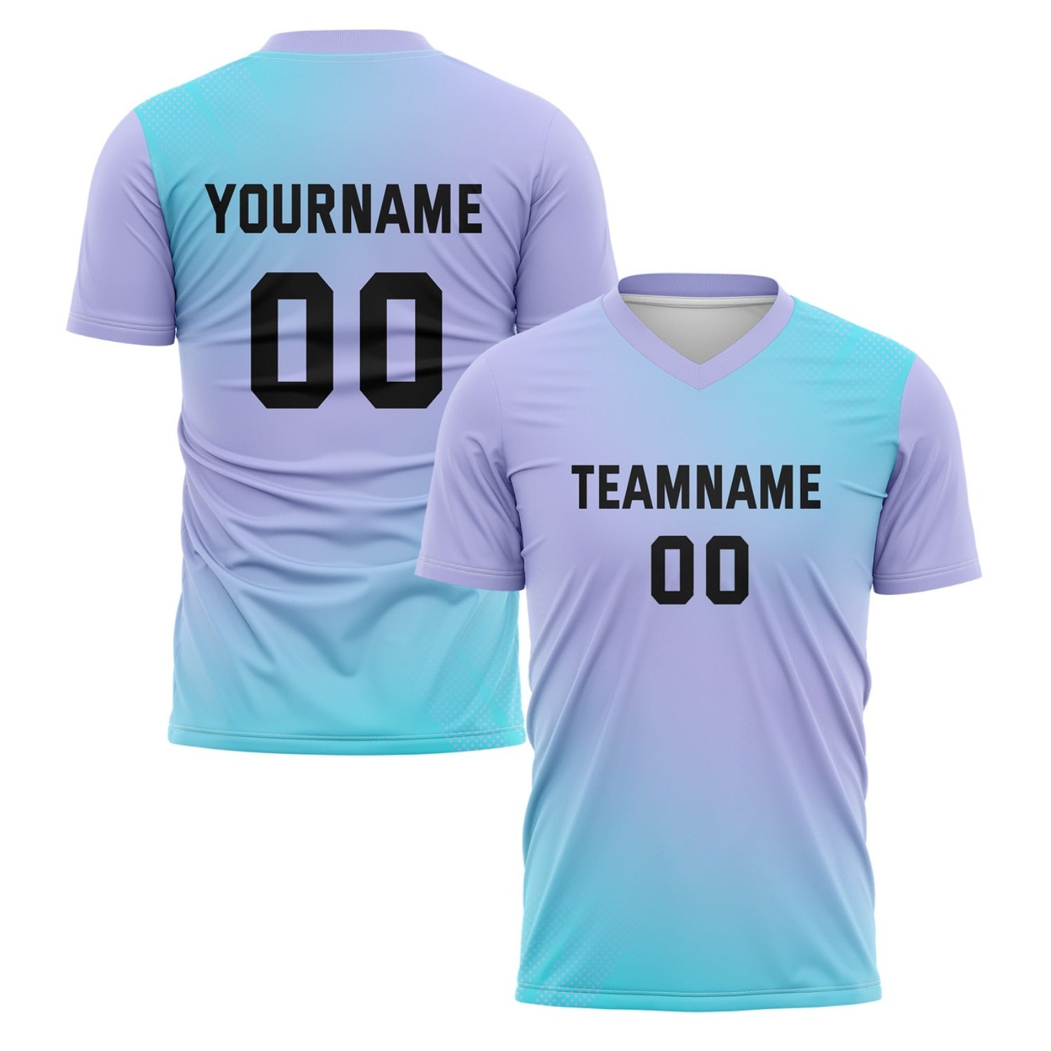 Custom Lavender & Aqua Gradient Soccer Jersey for Teams & Individuals | Vosoli
