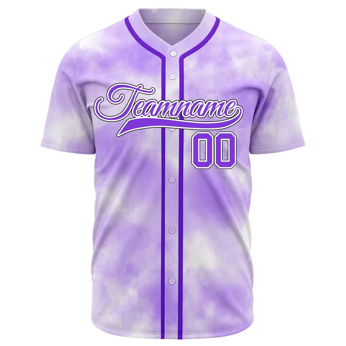 VOSOLI Galactic Purple Tie-Dye Graffiti Custom Stitched Baseball Jersey