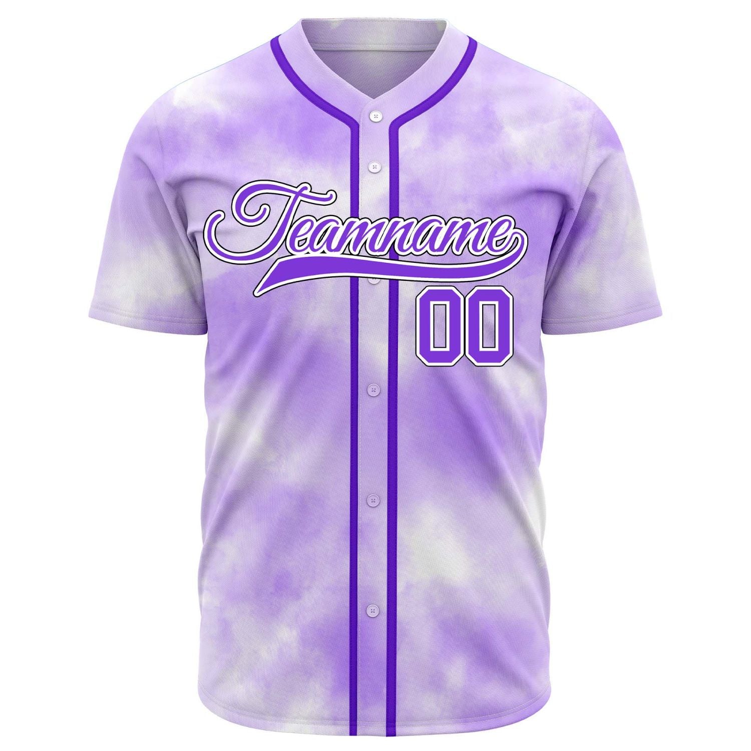 VOSOLI Galactic Purple Tie-Dye Graffiti Custom Stitched Baseball Jersey