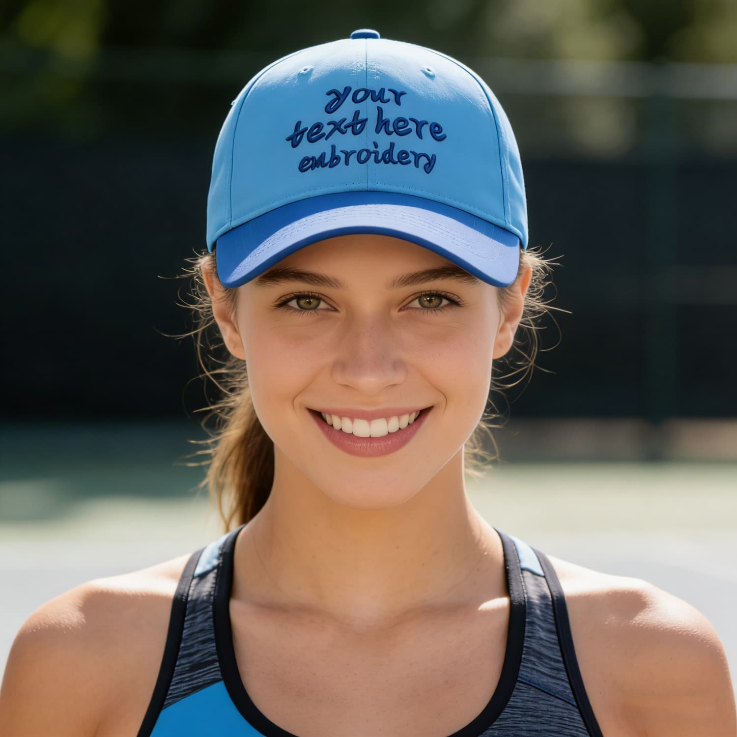 Vosoli Light Blue Dark Blue Two-Tone Baseball Cap - Unisex Custom 3D Embroidery or Print