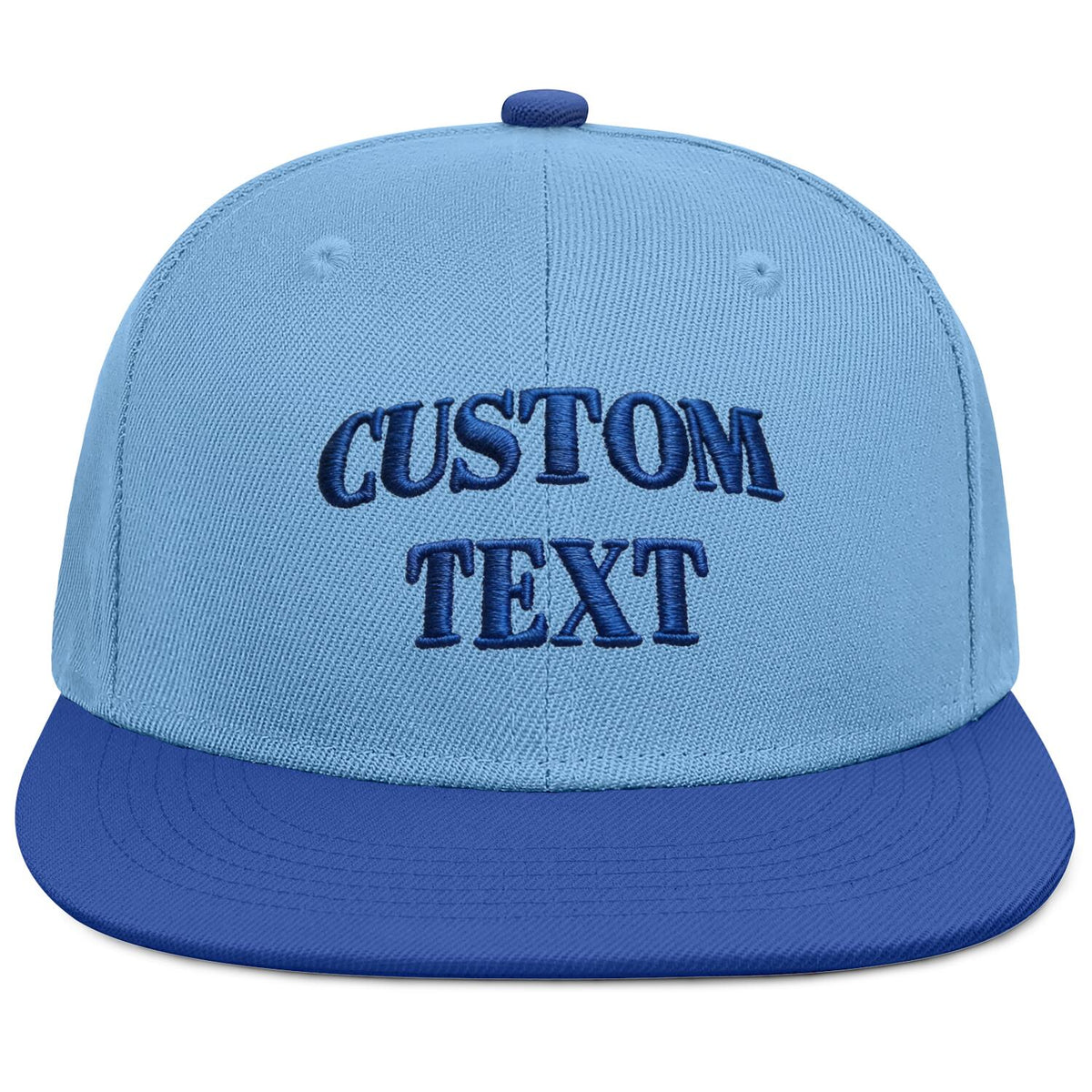 Vosoli Light Blue Flat-Brim Hat - Unisex Personal &amp; Team Custom 3D Embroidery or Print Cap