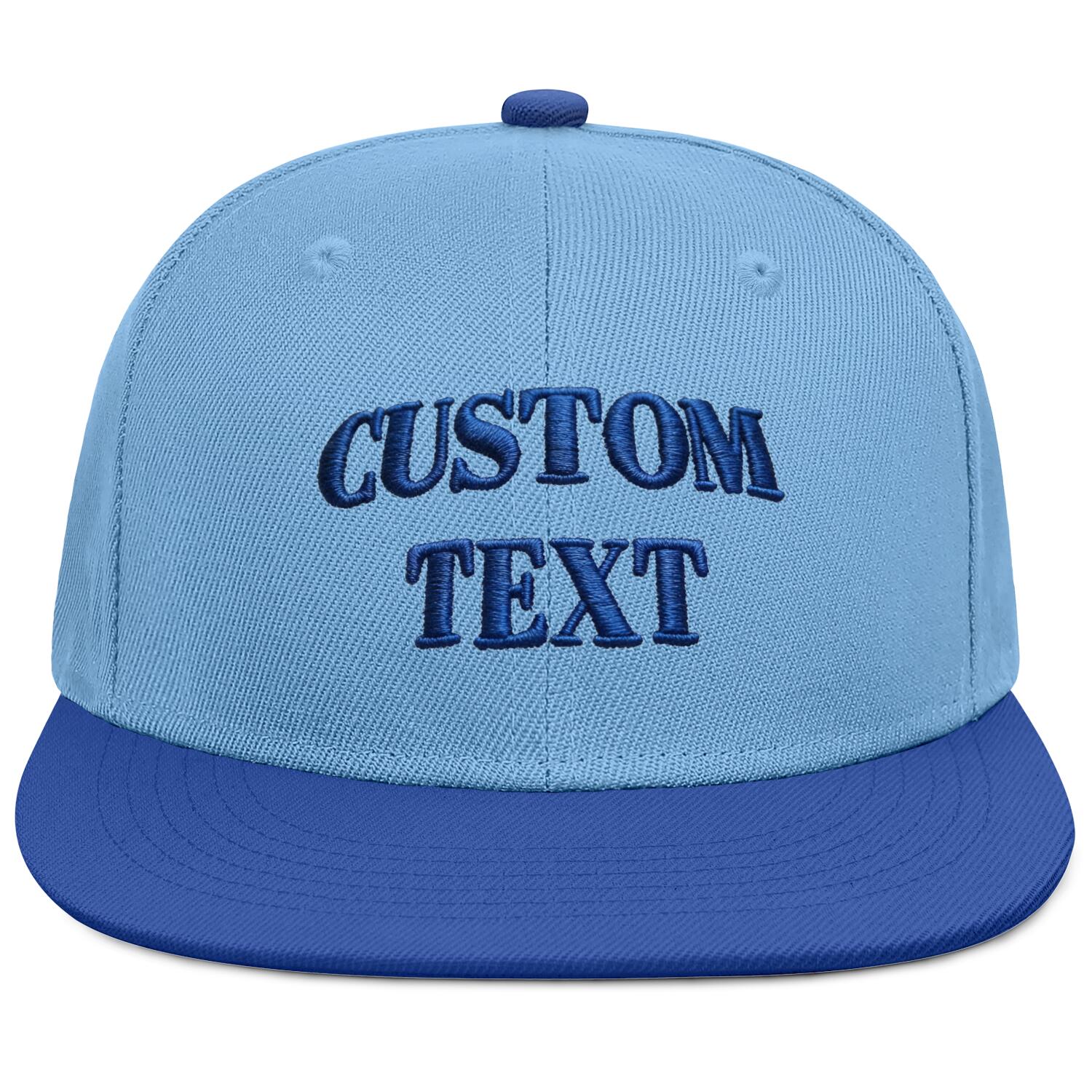 Vosoli Light Blue Flat-Brim Hat - Unisex Personal & Team Custom 3D Embroidery or Print Cap