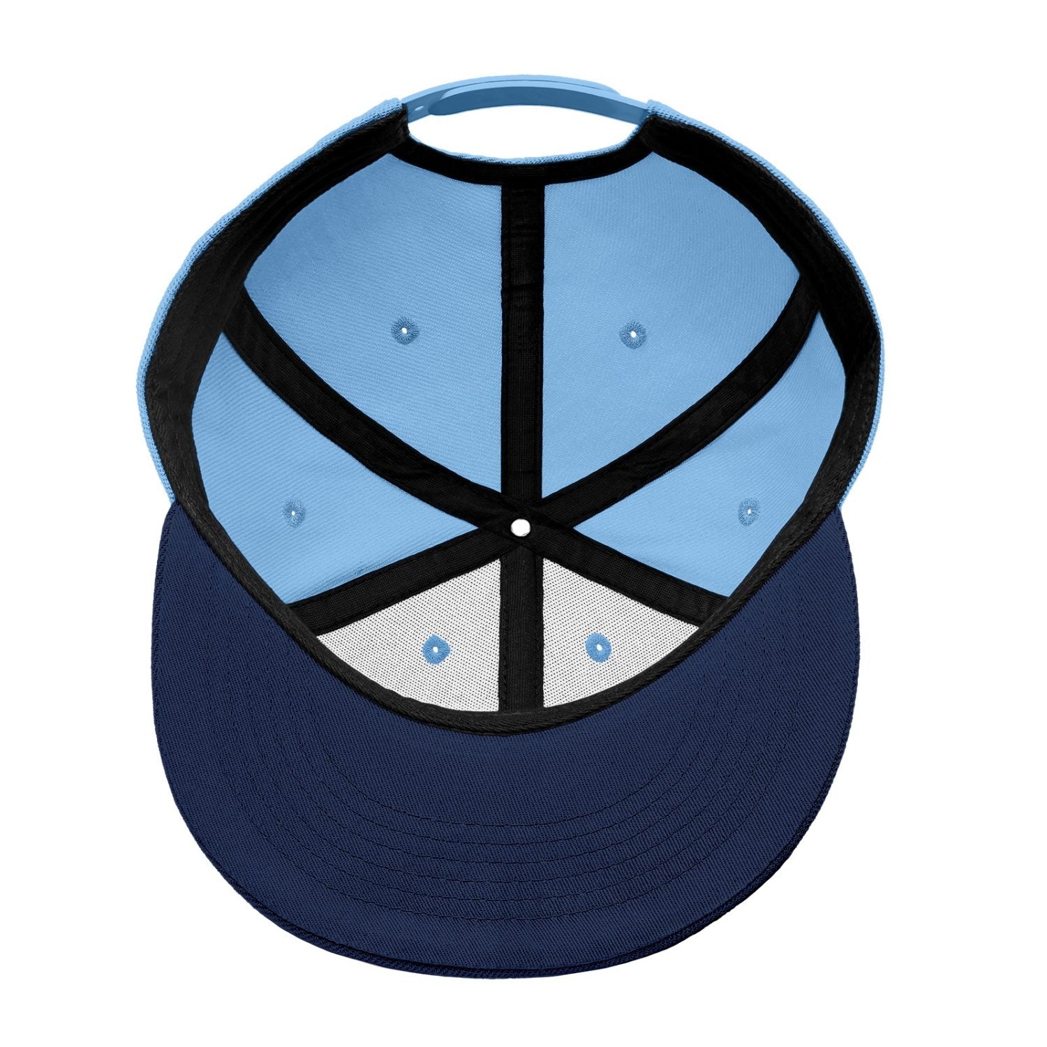 Vosoli Light Blue & Navy Flat-Brim Hat - Unisex Personal & Team Custom 3D Embroidery or Print Caps