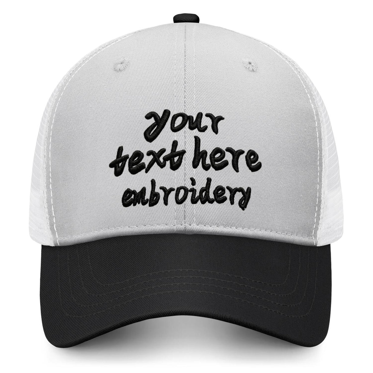 Vosoli Light Gray & Black Two-Tone Baseball Trucker Hat - Unisex Custom 3D Embroidery or Print