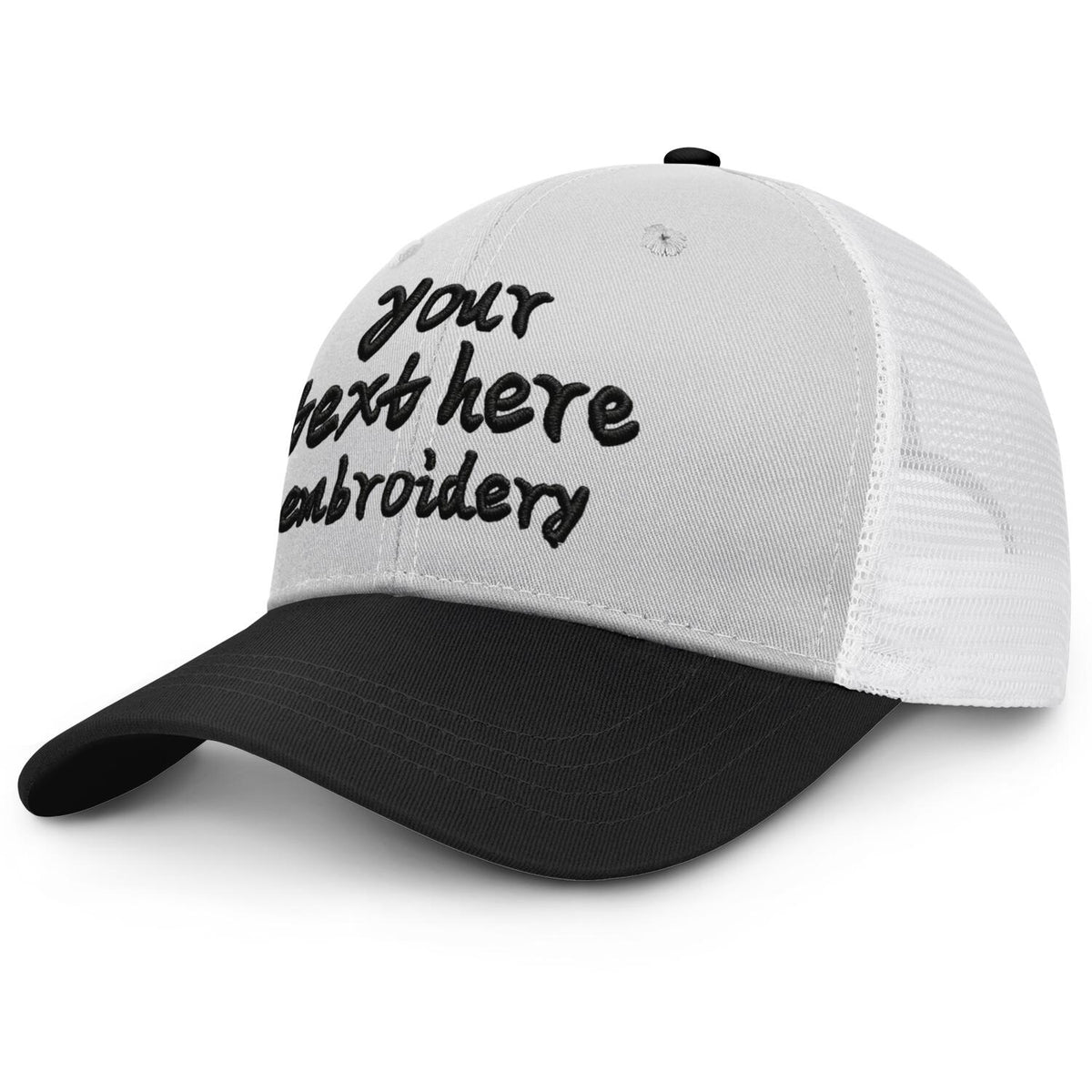 Vosoli Light Gray & Black Two-Tone Baseball Trucker Hat - Unisex Custom 3D Embroidery or Print