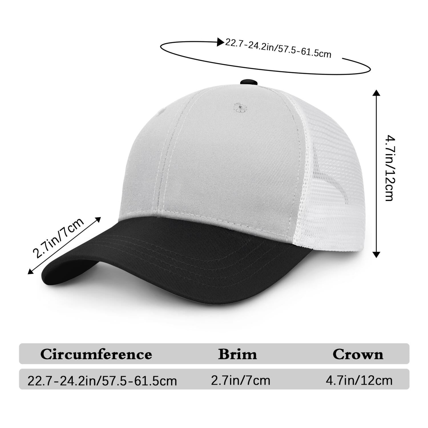 Vosoli Light Gray & Black Two-Tone Baseball Trucker Hat - Unisex Custom 3D Embroidery or Print