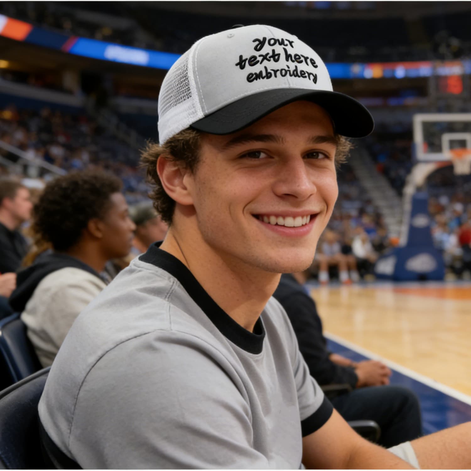 Vosoli Light Gray & Black Two-Tone Baseball Trucker Hat - Unisex Custom 3D Embroidery or Print