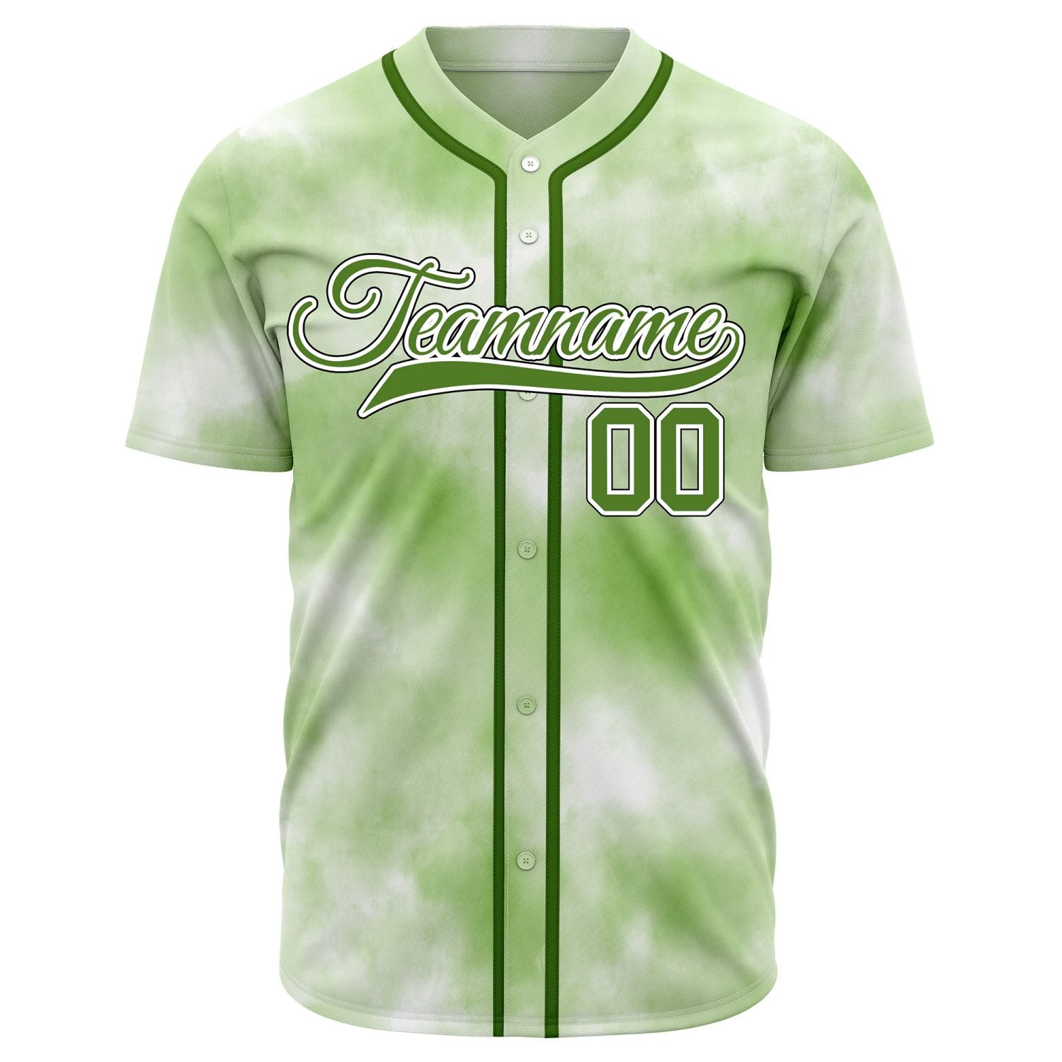 VOSOLI Urban Artist Light Green Tie-Dye Graffiti Baseball Jersey