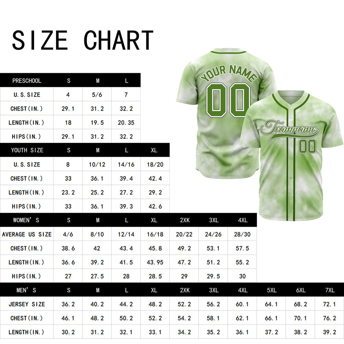 VOSOLI Urban Artist Light Green Tie-Dye Graffiti Baseball Jersey