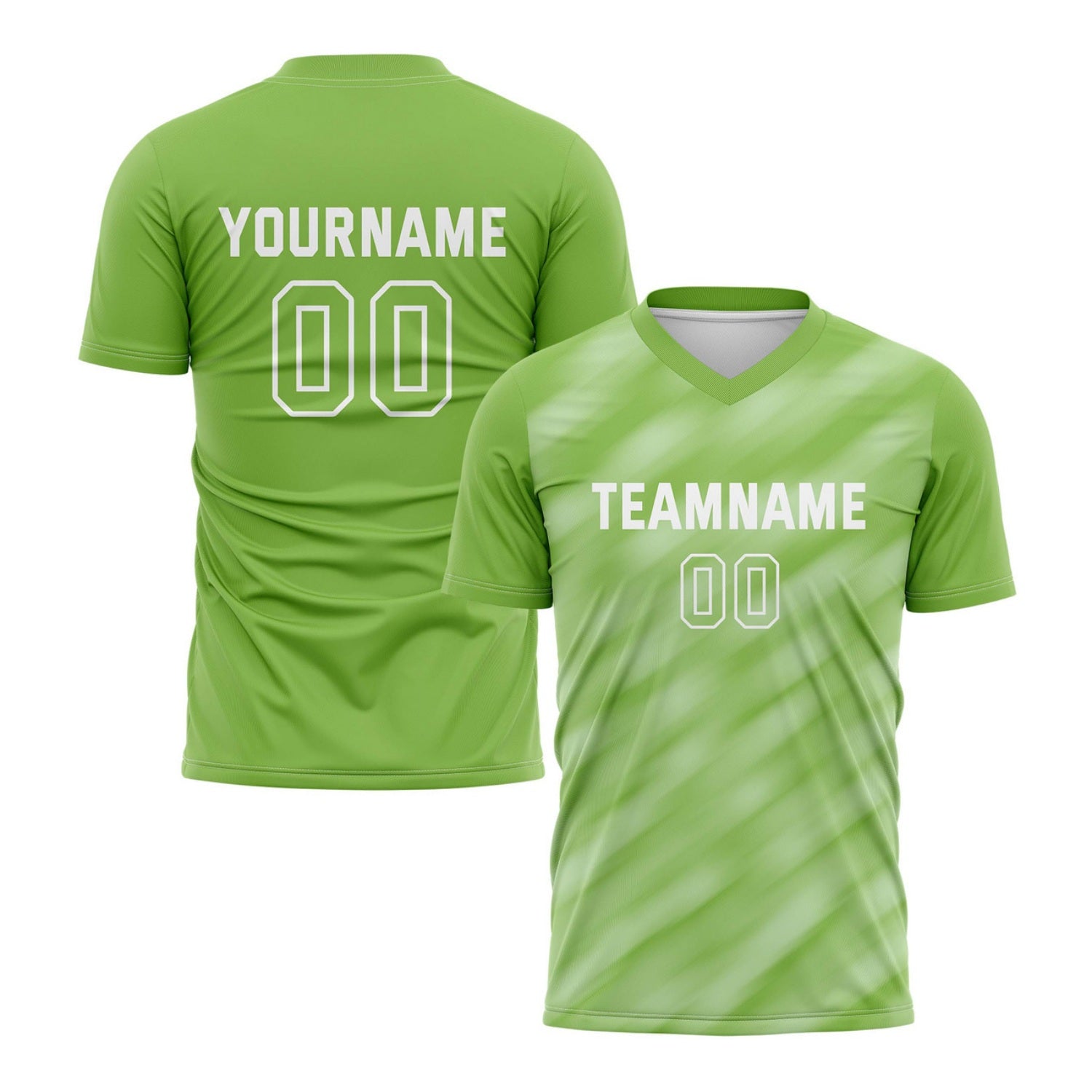 Custom Lime Green Gradient Stripe Soccer Jersey for Teams & Individuals | Vosoli