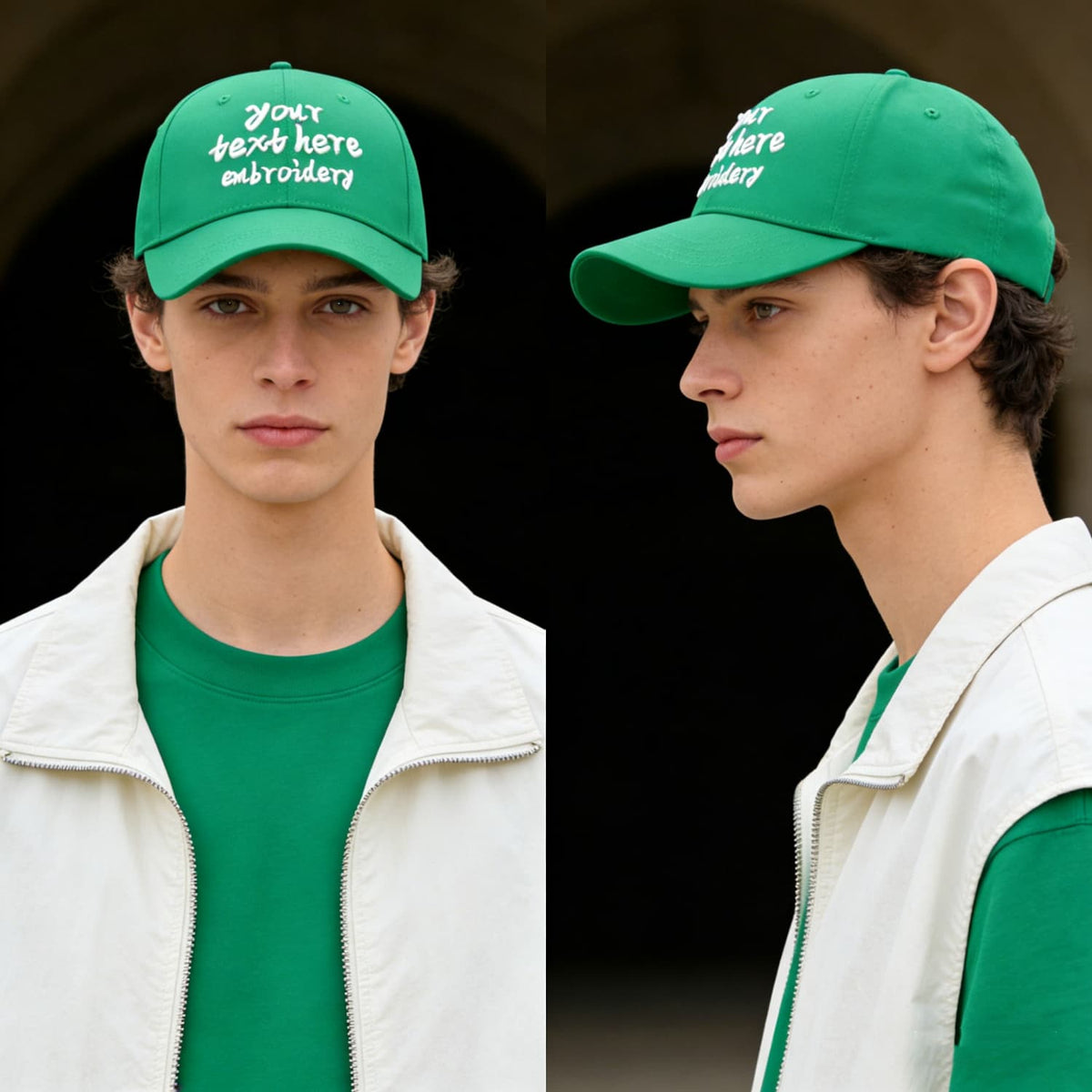 Vosoli Lime Green Solid Baseball Cap - Unisex Custom 3D Embroidery or Print
