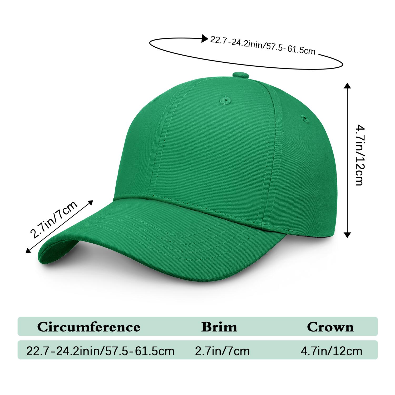 Vosoli Lime Green Solid Baseball Cap - Unisex Custom 3D Embroidery or Print