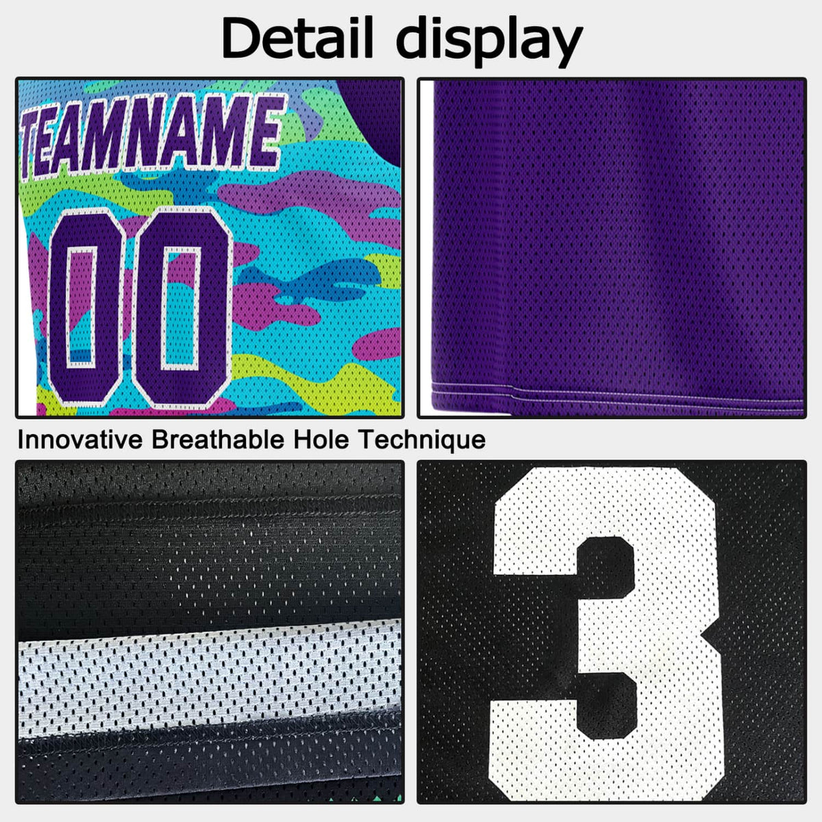 Custom Reversible Basketball Jersey for Individuals & Teams – Multi-Color Camo | Vosoli