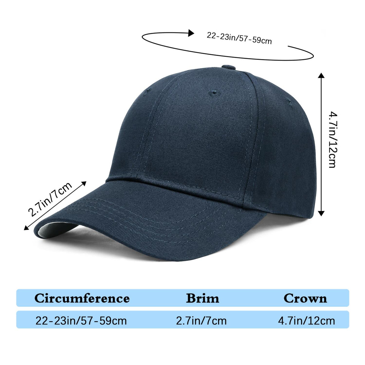 Vosoli Navy Baseball Cap - Team Custom Embroider or Print Personalized Hat