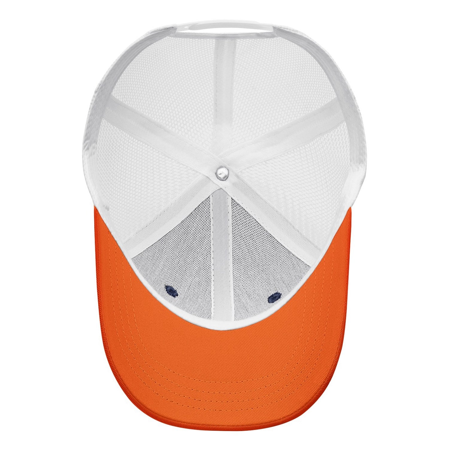Vosoli Navy Blue & Orange Two-Tone Trucker Hat - Unisex Custom 3D Embroidery or Print