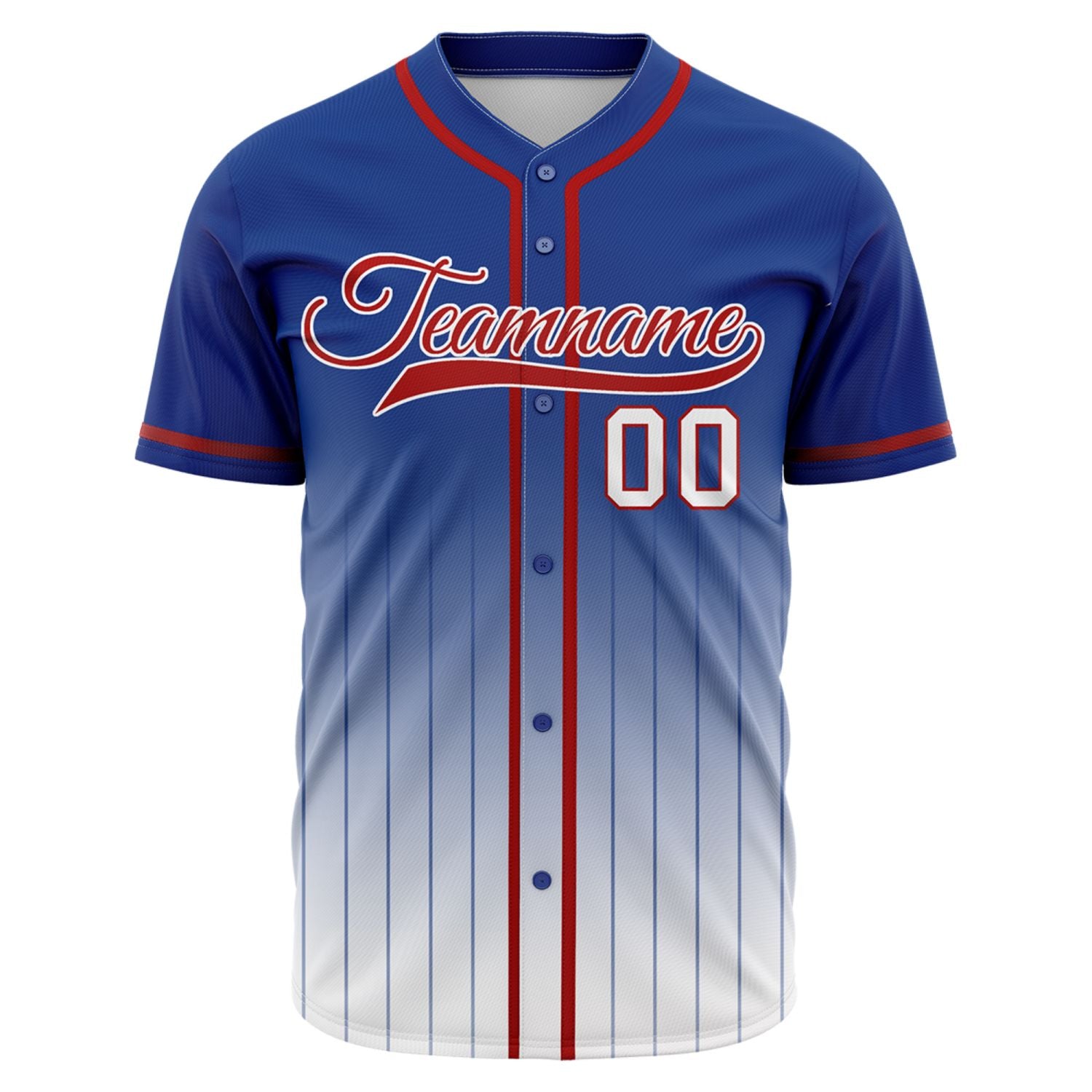 VOSOLI American Classic Navy & Red Gradient Pinstripe Baseball Jersey