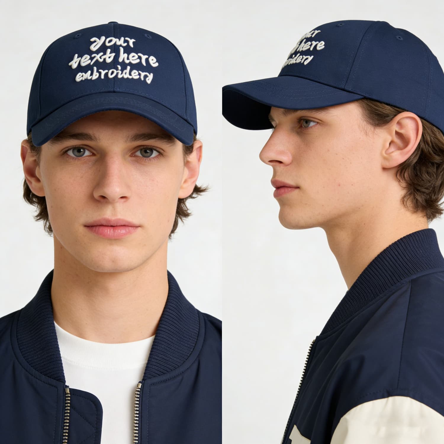 Vosoli Navy Blue Solid Baseball Cap - Unisex Custom 3D Embroidery or Print