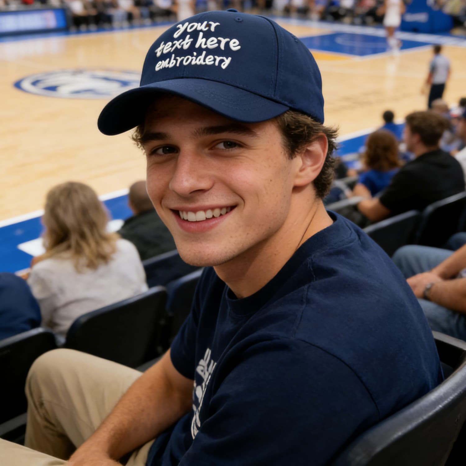 Vosoli Navy Blue Solid Baseball Cap - Unisex Custom 3D Embroidery or Print
