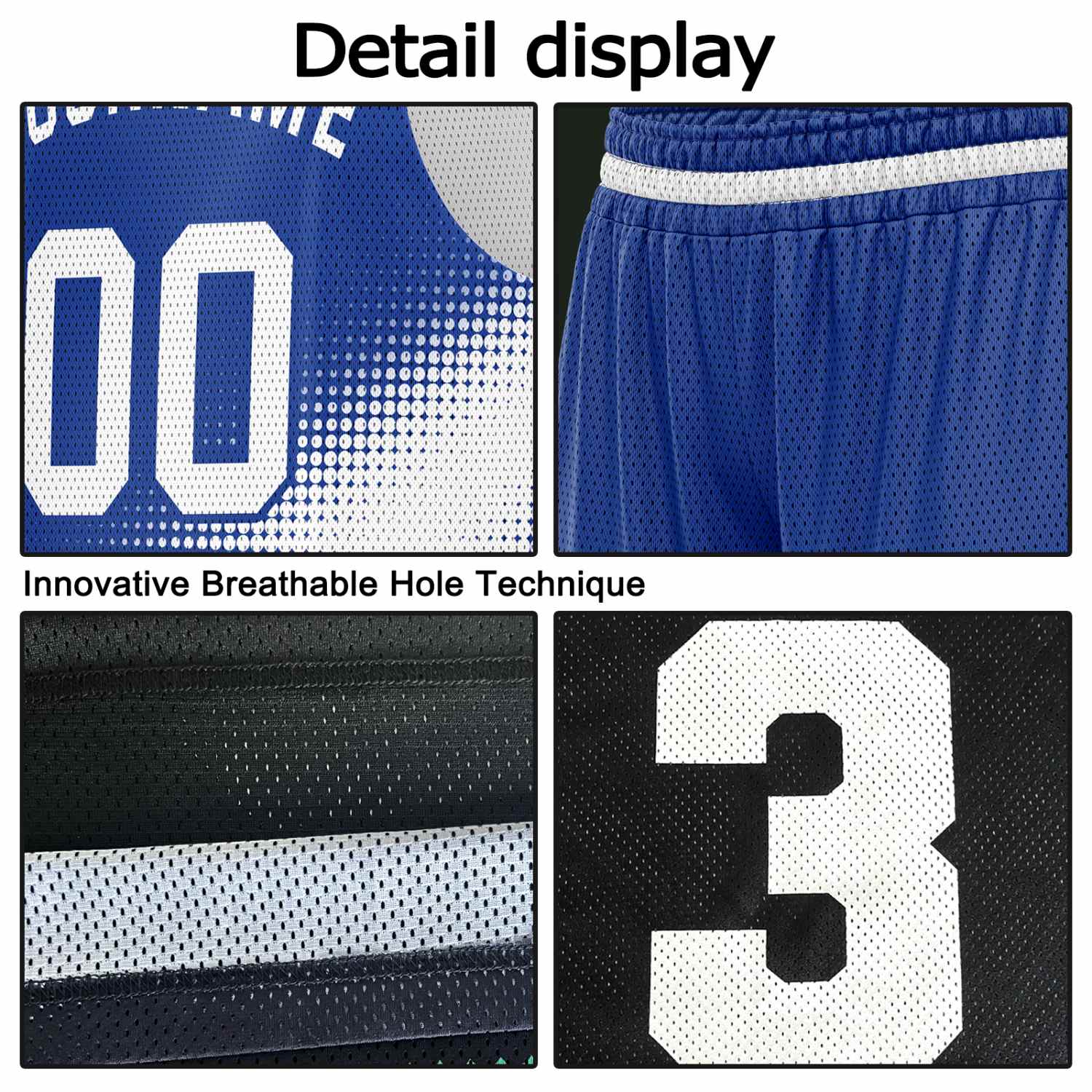 Custom Reversible Basketball Jersey & Shorts Set for Individuals & Teams – Navy Blue White Dot Gradient | Vosoli